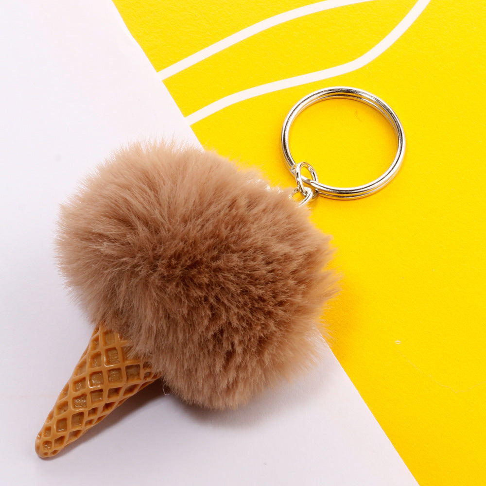 Wholesale Ice Cream Ball Simulation Ice Cream Cone Bag Keychains